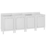 vidaXL Gastro kuchynský drez so skrinkou 240x60x96 cm nehrdzavejúca oceľ – Obrázok 2