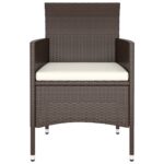 vidaXL 5-dielna záhradná jedálenská súprava polyratan hnedá – Obrázok 5