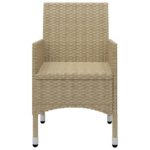 vidaXL 3-dielna záhradná bistro súprava polyratan a tvrdené sklo béžová – Obrázok 8