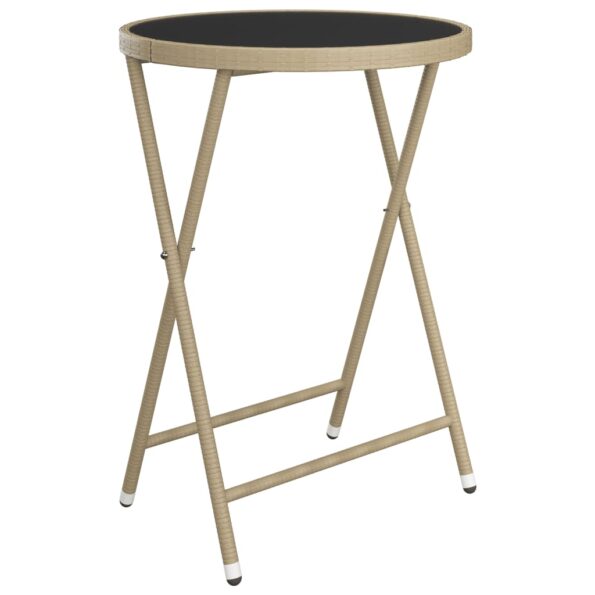 vidaXL 3-dielna záhradná bistro súprava polyratan a tvrdené sklo béžová – Obrázok 9