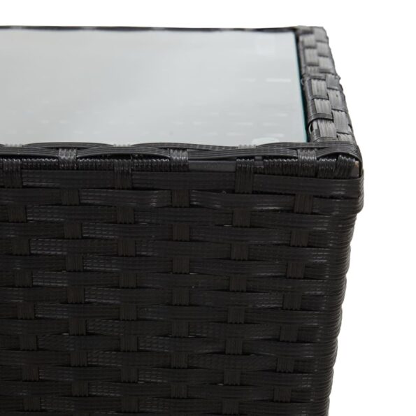 vidaXL 3-dielna záhradná bistro súprava polyratan a sklo čierna – Obrázok 12