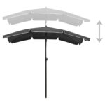 vidaXL Záhradný slnečník s tyčou 200x130 cm antracitový – Obrázok 5