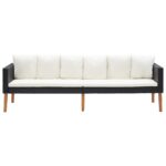 vidaXL 5-dielna záhradná sedacia súprava s vankúšmi polyratan čierna – Obrázok 10