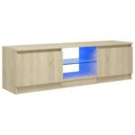 vidaXL TV skrinka s LED svetlami dub sonoma 120x30x35,5 cm – Obrázok 2