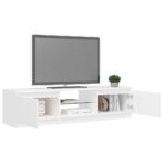 vidaXL TV skrinka s LED svetlami biela 140x40x35,5 cm – Obrázok 3