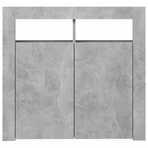 vidaXL Komoda s LED svetlami betónová sivá 80x35x75 cm – Obrázok 9