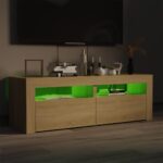 vidaXL TV skrinka s LED svetlami dub sonoma 120x35x40 cm – Obrázok 3