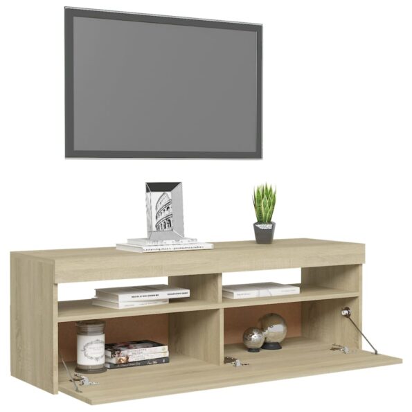 vidaXL TV skrinka s LED svetlami dub sonoma 120x35x40 cm – Obrázok 6