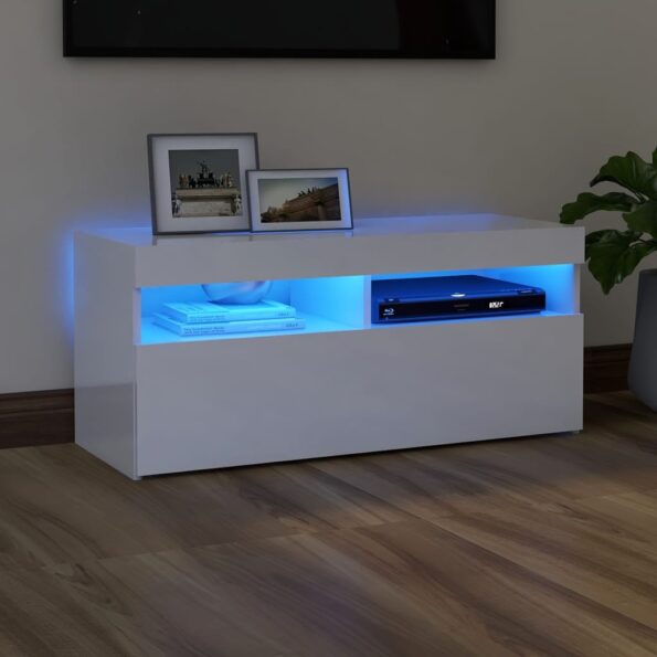 VXL8720286217986_m_en_hd_1.jpg vidaXL TV skrinka s LED svetlami lesklá biela 90x35x40 cm – Obrázok 1