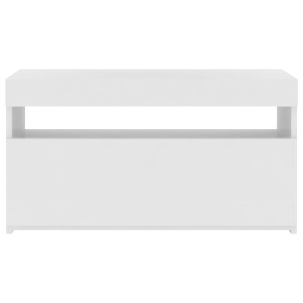 vidaXL TV skrinka s LED svetlami lesklá biela 75x35x40 cm – Obrázok 9