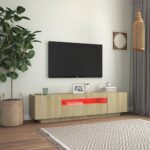 vidaXL TV skrinka s LED svetlami dub sonoma 160x35x40 cm – Obrázok 5