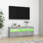 vidaXL TV skrinka s LED svetlami betónová sivá 100x35x40 cm – Obrázok 4