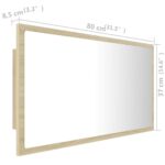 vidaXL LED kúpeľňové zrkadlo dubu sonoma 80x8,5x37 cm, akryl – Obrázok 12