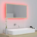 vidaXL LED kúpeľňové zrkadlo dubu sonoma 80x8,5x37 cm, akryl – Obrázok 5