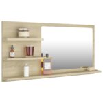 vidaXL Kúpeľňové zrkadlo, dub sonoma 90x10,5x45 cm, kompozitné drevo – Obrázok 3