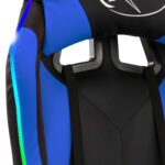 vidaXL Herná stolička s RGB LED svetlami modro-čierna umelá koža – Obrázok 9