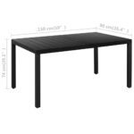 vidaXL 7-dielna záhradná jedálenská súprava čierna – Obrázok 12