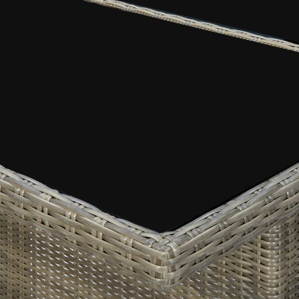 vidaXL 7-dielna vonkajšia jedálenská súprava s vankúšmi polyratan hnedá – Obrázok 3