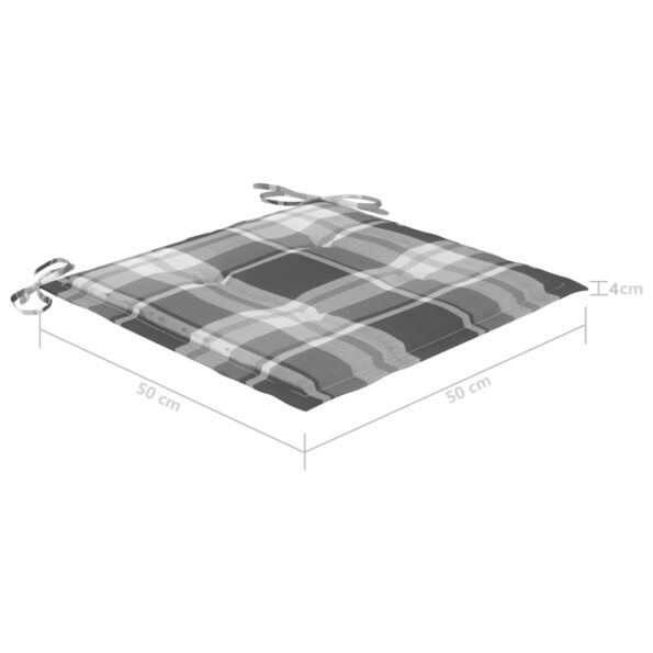 vidaXL Záhradné stoličky s podložkami 4 ks, sivé, akáciový masív – Obrázok 12