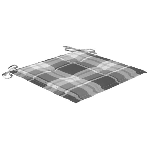 vidaXL Záhradné stoličky s podložkami 4 ks, sivé, akáciový masív – Obrázok 9