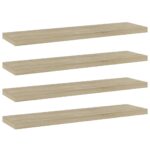 vidaXL Prídavné police 4 ks, dub sonoma 40x10x1,5 cm, kompozitné drevo