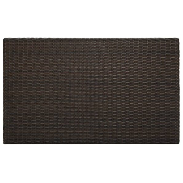 vidaXL 5-dielna vonkajšia barová súprava s opierkou polyratanová hnedá – Obrázok 12