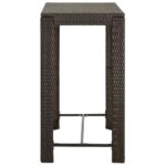 vidaXL 5-dielna vonkajšia barová súprava s opierkou polyratanová hnedá – Obrázok 11