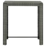 vidaXL 5-dielna vonkajšia barová súprava s opierkou polyratanová sivá – Obrázok 10