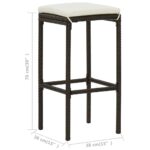 vidaXL 5-dielna záhradná barová súprava s vankúšmi polyratanová hnedá – Obrázok 12