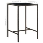 vidaXL 5-dielna záhradná barová súprava s vankúšmi polyratanová hnedá – Obrázok 11