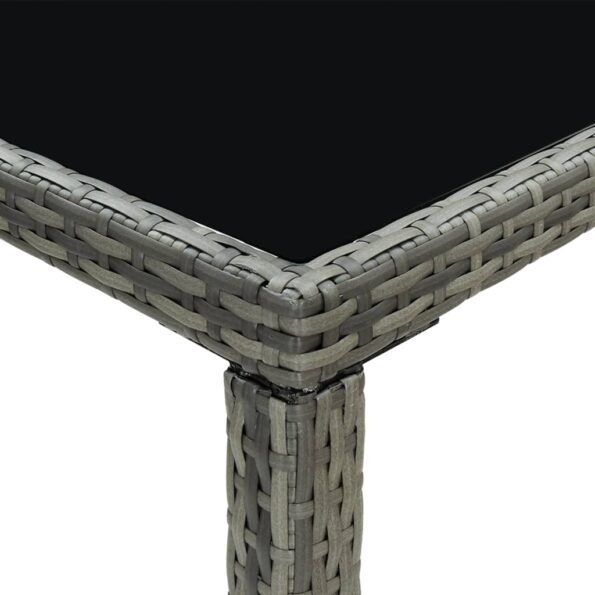 vidaXL 5-dielna záhradná barová súprava sivá polyratanová – Obrázok 11