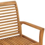 vidaXL Záhradná lavička a modrá podložka 112 cm teakový masív – Obrázok 4