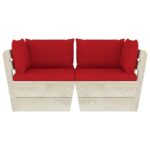 vidaXL 2-miestna záhradná pohovka z paliet+podložky, smrekové drevo – Obrázok 3