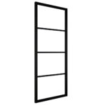 vidaXL Posuvné dvere hliník a sklo ESG 76x205 cm čierne – Obrázok 2