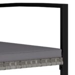 vidaXL 5-dielna záhradná jedálenská súprava polyratan šedá – Obrázok 10