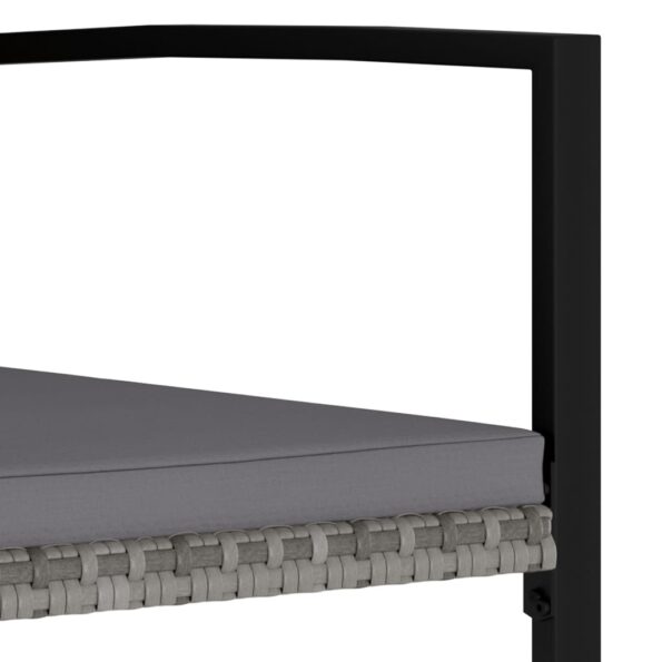 vidaXL 5-dielna záhradná jedálenská súprava polyratan šedá – Obrázok 10