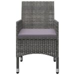 vidaXL 5-dielna záhradná jedálenská súprava sivá – Obrázok 6