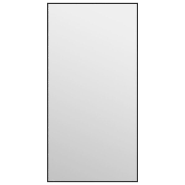 vidaXL Zrkadlo na dvere čierne 40x80 cm sklo a hliník – Obrázok 2