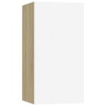 vidaXL TV skrinka, biela a dub sonoma 30,5x30x60 cm, kompozitné drevo – Obrázok 2