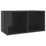 vidaXL TV skrinka, lesklá sivá 72x35x36,5 cm, kompozitné drevo – Obrázok 2