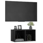 vidaXL TV skrinka, lesklá sivá 72x35x36,5 cm, kompozitné drevo – Obrázok 3