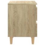 vidaXL Nočné stolíky, nohy z borovice 2 ks, dub sonoma 40x35x50 cm – Obrázok 6