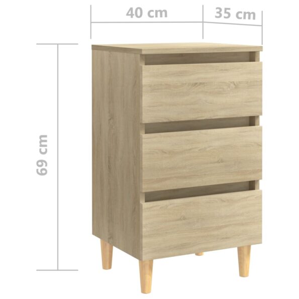 vidaXL Nočný stolík nohy z masívneho dreva dub sonoma 40x35x69 cm – Obrázok 7