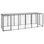 vidaXL Koterec pre psa čierny 330x110x110 cm oceľ