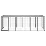 vidaXL Koterec pre psa čierny 330x110x110 cm oceľ – Obrázok 2