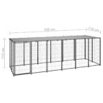 vidaXL Koterec pre psa čierny 330x110x110 cm oceľ – Obrázok 6