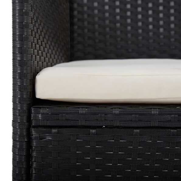 vidaXL 3-dielna záhradná jedálenská súprava čierna – Obrázok 8