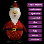 vidaXL Vianočná ozdoba figúrka Santa Claus LED luxusná látka 120 cm – Obrázok 4