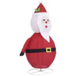vidaXL Vianočná ozdoba figúrka Santa Claus LED luxusná látka 120 cm – Obrázok 6
