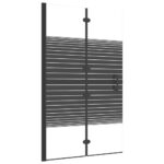 vidaXL Skladací sprchový kút ESG 80x140 cm čierny – Obrázok 2